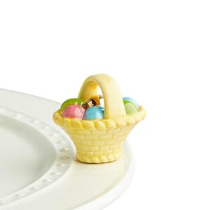 nora fleming hand-painted mini: a tisket, a tasket (basket with eggs) a214