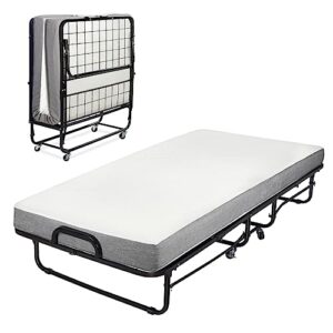 milliard diplomat folding bed – cot size - with luxurious memory foam mattress and a super strong sturdy frame – 75” x 31