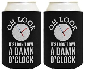 funny retirement gifts for men oh look it's i don't give a damn o'clock retirement gifts for coworker gag gifts retired coworker 2 pack can coolie drink coolers coolies black
