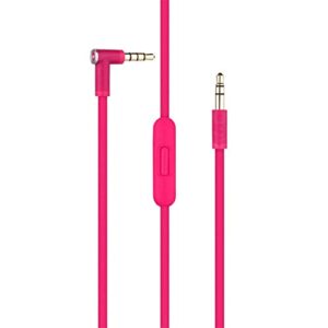alitutumao solo cable replacement cord with inline remote control microphone compatible with beats by dr dre solo studio pro detox mixr executive pill wireless headphones (pink)