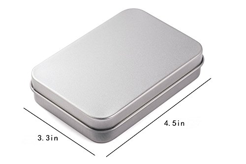 AKOAK 4 Pieces 4.5 x 3.3 x 0.86 Inch Basic Necessities Rectangular Empty Tin Boxes, Portable Box Containers for Home Storage or First Aid Kit