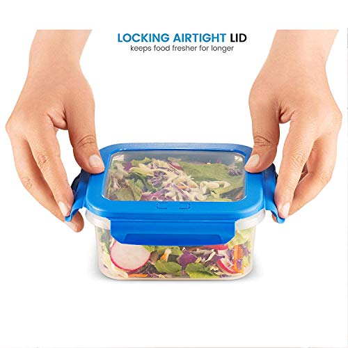 FineDine 40-Piece Food Storage Containers With Lids - Airtight 100% Leakproof Guaranteed, BPA-Free Durable Plastic Food Containers For Leftovers - Freezer, Microwave & Dishwasher-Safe (Blue)