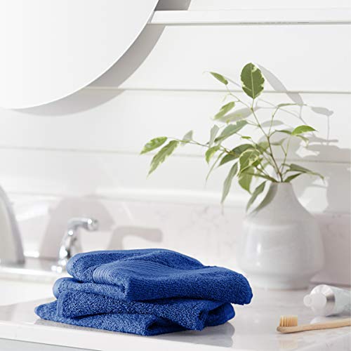 Amazon Basics Fade-Resistant Cotton Washcloth - 12-Pack, Navy Blue