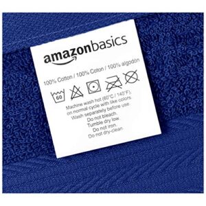 Amazon Basics Fade-Resistant Cotton Washcloth - 12-Pack, Navy Blue