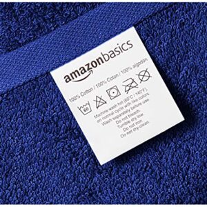 Amazon Basics Fade-Resistant Cotton Bath Towel - 4-Pack, Navy Blue