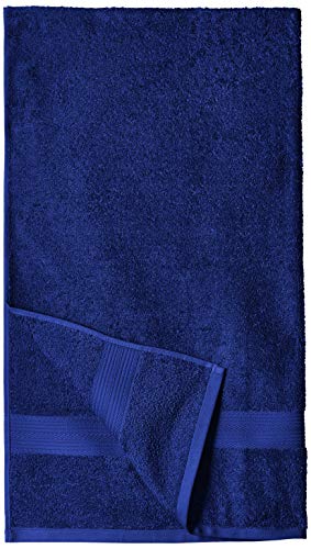 Amazon Basics Fade-Resistant Cotton Bath Towel - 4-Pack, Navy Blue