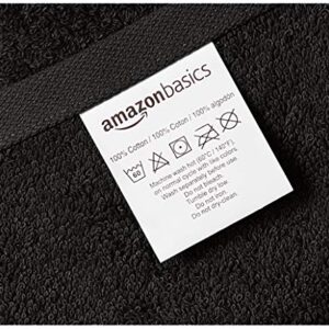 Amazon Basics Fade-Resistant Cotton Bath Towel - 4-Pack, Black