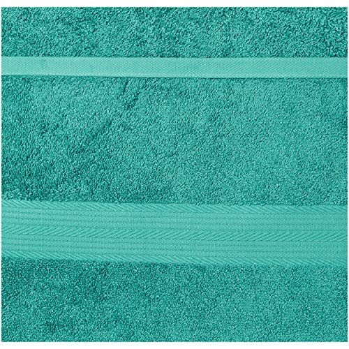 Amazon Basics Fade-Resistant Cotton Bath Sheet - 2-Pack, Teal