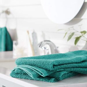 Amazon Basics Fade-Resistant Cotton Hand Towel - 6-Pack, Teal