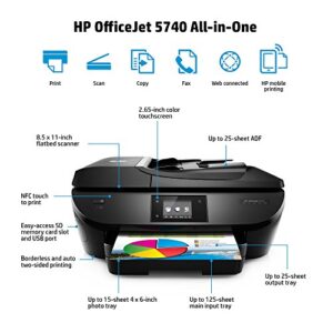 HP OfficeJet 5740 Wireless All-in-One Photo Printer with Mobile Printing, Instant Ink Ready (B9S76A) (Renewed)