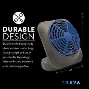 O2COOL Treva 5 Inch Battery Powered Fan Portable Desk Fan 2 Cooling Speeds with Compact Folding & Tilt Design Small Fan Cubicle Accessories Mini Fan Portable (Dark Blue)