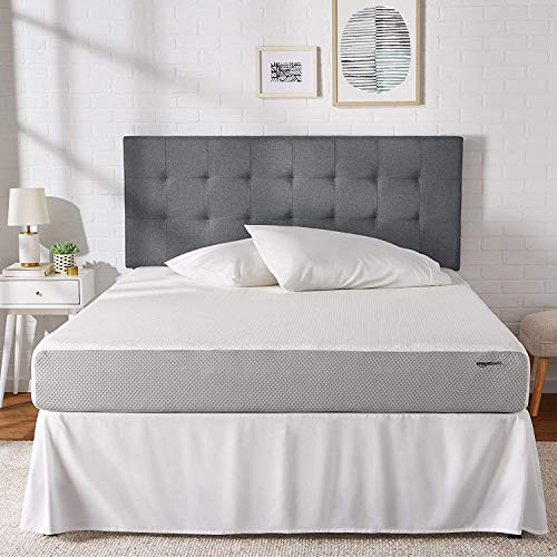 Amazon Basics Memory Foam Mattress, Soft Plush Feel, 8 Inch, Twin, White/Grey