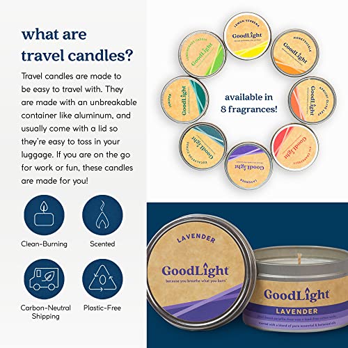 Paraffin-Free Scented Candle, Tin Candles, Birthday Gifts for Women & Men, 30-Hour Burn Time (Lavender, 6 oz)