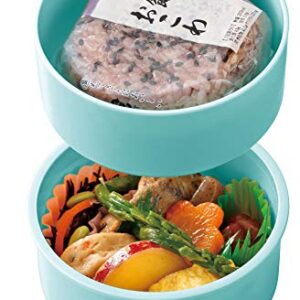 Skater Sumikkogurashi 2 Tier Round Bento Lunch Box with Folk (17oz) - Authentic Japanese Design - Microwave Safe - Blue