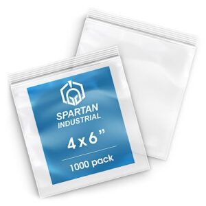 spartan industrial - 4” x 6” (1000 count) 2 mil clear reclosable zip plastic poly bags with resealable lock seal zipper
