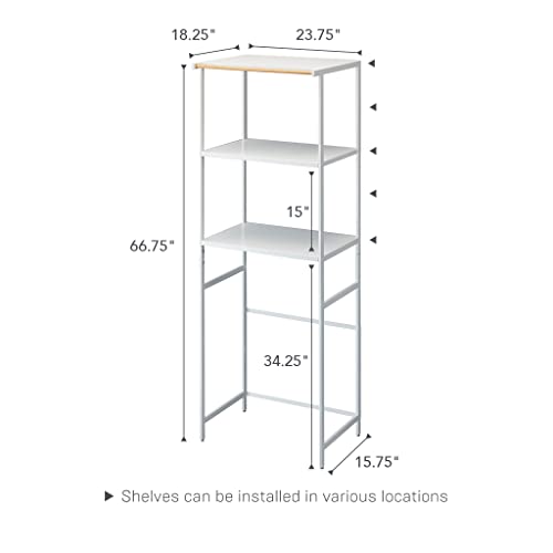 Yamazaki Home Kitchen Appliance Storage Rack-Standing Organizer Shelves, One Size, White