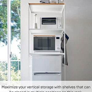 Yamazaki Home Kitchen Appliance Storage Rack-Standing Organizer Shelves, One Size, White