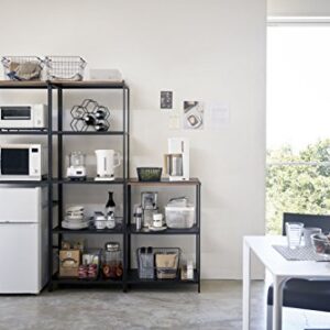 YAMAZAKI Home 3-Tiered Storage Rack-Kitchen Shelf Organizer | Steel | Short | Shelving, Black