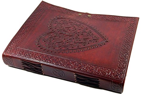 Leather Journal for Women - Unlined 5x7 Notebook for Writing with Lock – Cute Small Travel Journals with Embossed Heart Cover for Daily Drawing, Journaling – Valentines Wedding Gifts for Womens