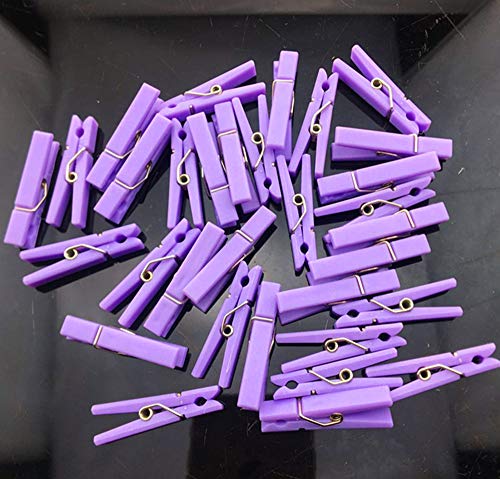 Clothes Pins Baby Shower Clothespin Favors Pink Girl Blue Boy Party Game Purple Clothespin（48PCS (Purple)