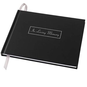 global printed products funeral guest book, 9"x7", black
