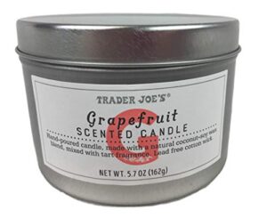 trader joe's grapefruit scented candle net wt 5.7 oz (162g)