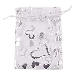 ximkee 100pcs 3x4 inch heart organza drawstring pouches bags jewelry wedding favor gift bags party favors party christmas festival gift bags candy pouch bags