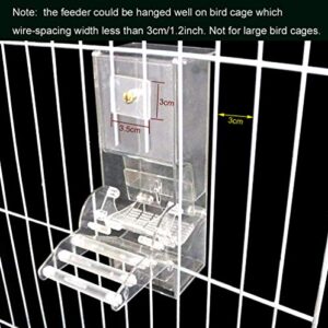 No Split Bird Seed Feeder for Cage,Parrot Automatic Foraging Systems Food Feeding Station with Perch,Heavty Acrylic,One-Step Moulding