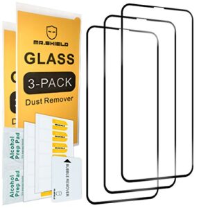 Mr.Shield [3-PACK] Screen Protector For iPhone X/iPhone Xs/iPhone 10 [Japan Tempered Glass] [9H Hardness] [Full Screen Glue Cover] Screen Protector with Lifetime Replacement