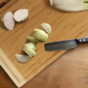 BambooMN Universal Premium Pull Out Cutting Boards - Under Counter Replacement - Designed To Fit Standard Slots - Heavy Duty Kitchen Board with Juice Groove - 22" x 14" x 0.75" - 1 Piece