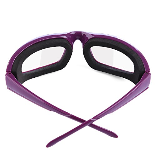 2 Pack Onion Goggles Tear Free Kitchen Eye Glasses Onion Cutting Goggles with Inside Sponge (Purple)