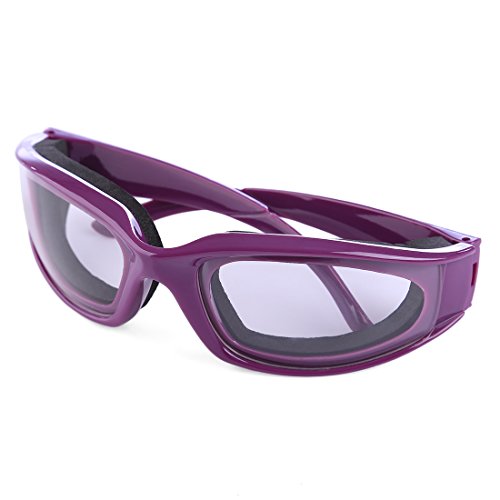 2 Pack Onion Goggles Tear Free Kitchen Eye Glasses Onion Cutting Goggles with Inside Sponge (Purple)