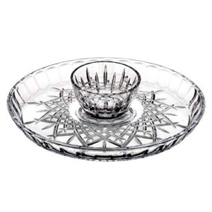 marquis by waterford markham chip and dip platter, 4.9", clear