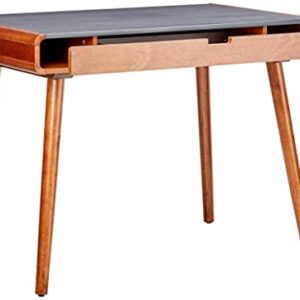 Christopher Knight Home Peninah Mid-Century Rubberwood Writing Desk, Charcoal Grey / Medium Brown