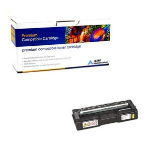 aim compatible replacement for ricoh sp-c252/262 yellow toner cartridge (6000 page yield) (type c252ha) (407656)
