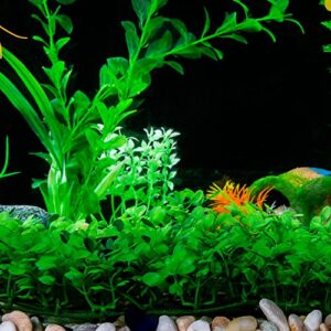 SLSON Aquarium Decorations Grass Artificial Plastic Lawn 9 inches Square Landscape Green Plants for Saltwater Freshwater Tropical Fish Tank Decoration,with 8 Pcs Suction Cups