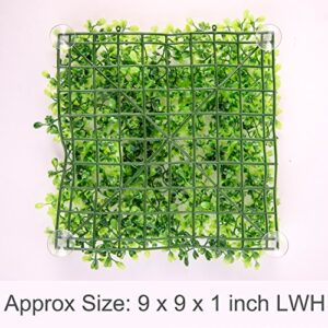 SLSON Aquarium Decorations Grass Artificial Plastic Lawn 9 inches Square Landscape Green Plants for Saltwater Freshwater Tropical Fish Tank Decoration,with 8 Pcs Suction Cups