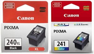 genuine canon pg-240xl high capacity black ink cartridge (5206b001) + cl-241 color ink cartridge (5209b001)
