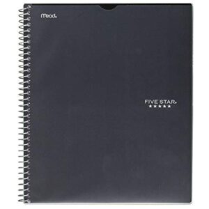 five star interactive notetaking, 1 subject, college ruled spiral notebook, 100 sheets, 11" x 8-1/2", customizable, black (06374aa2)