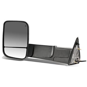 dna motoring twm-013-t888-bk-sm-l powered tow mirror+heat+led smoked left/driver [for 09-16 dodge ram]