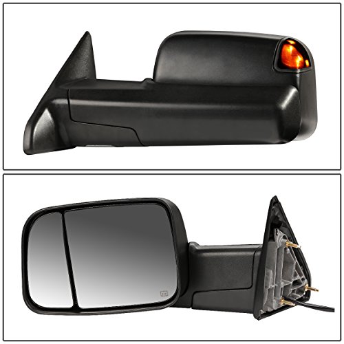 DNA Motoring TWM-013-T888-BK-SM-L Powered Tow Mirror+Heat+LED Smoked Left/Driver [For 09-16 Dodge RAM]