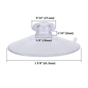 Large 10 Piece Value Pack Clear Plastic Suction Cup with Removable Hook 1 5/8" (41.28mm)