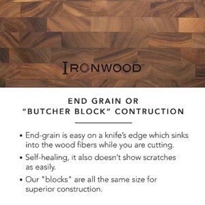 Ironwood Bowery End Grain Cheese and Charcuterie Board, One Size, Acacia Wood