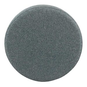 Homepop Home Decor | Upholstered Round Storage Ottoman | Ottoman with Storage for Living Room & Bedroom, Teal Tweed