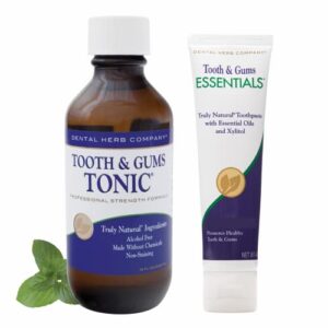 dental herb company - tooth & gums tonic (18 oz.) mouthwash and essentials paste (kit)