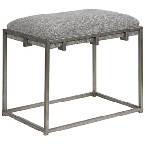 uttermost edie 21-in h silver and gray small bench
