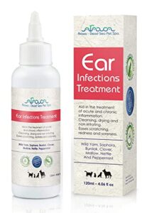 arava dog ear infection treatment - first aid in acute & chronic inflammations - anti itch effective ear cleaner - pet otic ear care solution