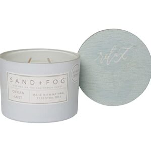 Sand + Fog Ocean Mist Double Wick Candle With Essntial Oils 12 Oz