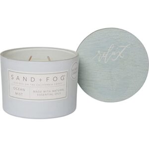 sand + fog ocean mist double wick candle with essntial oils 12 oz