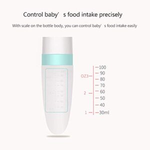 Burabi Silicone Squeeze Feeding Spoon, Baby Food Dispensing Spoon With Dust Cover, BPA Free